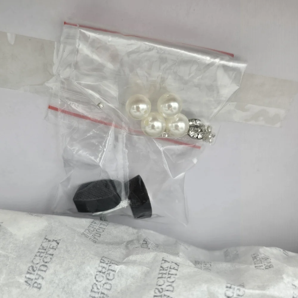 NIB Badgley Mischka Loretta Dual Pearl Strap Stiletto Heel Sandals, Black Satin - Picture 6 of 16